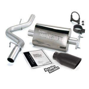 Jeep LJ Unlimited Performance Exhaust - Banks Power - Monster Exhaust System, Single Exit, Black Obround Tip - Black - `04-`06